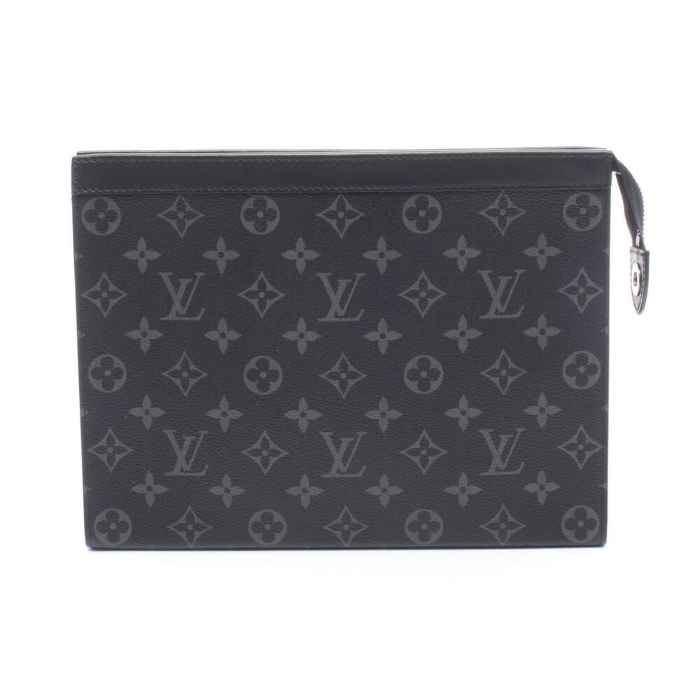 Louis Vuitton Pochette Voyage Eclipse Black Shoulder Bag Leather Black